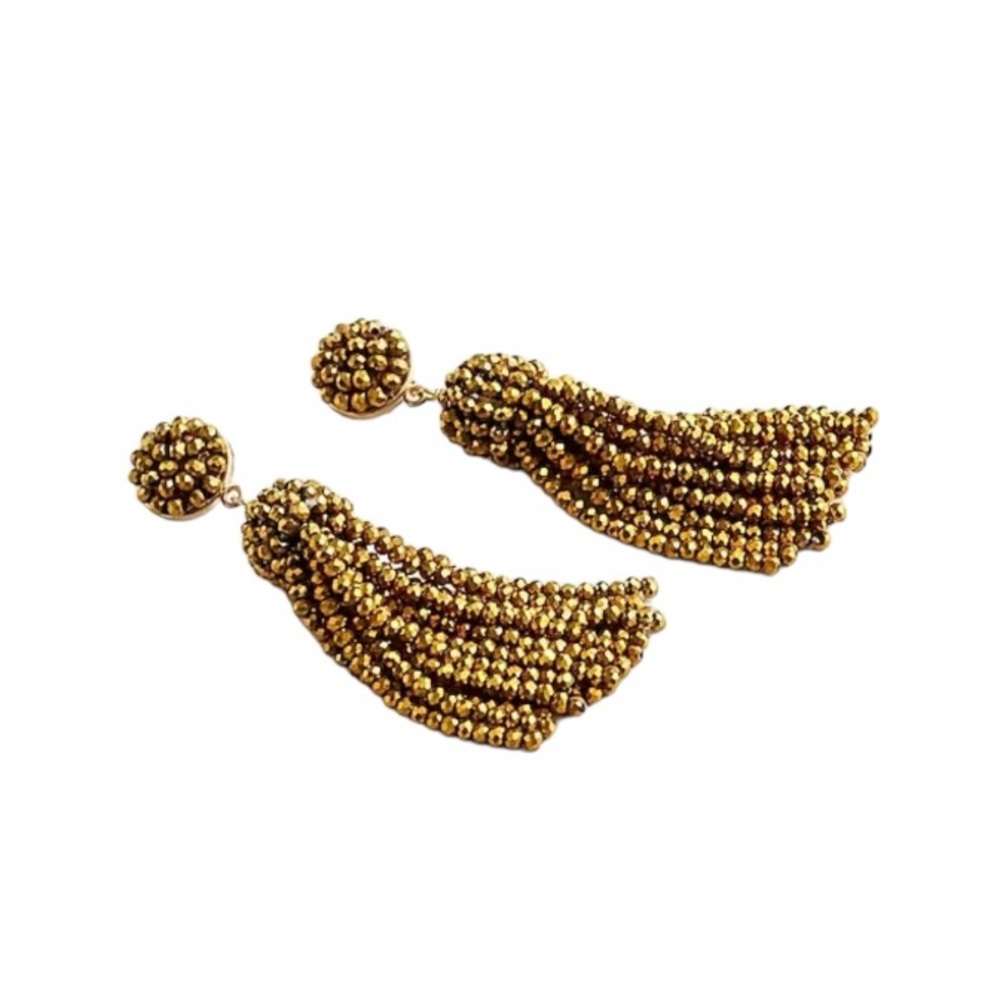 NEW J. Crew Faceted Gold tassel earrings